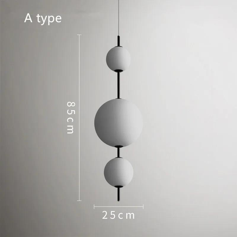 Scandinavian Minimalist Modern Hotel Restaurant Cafe Bar Counter Bedroom Front Desk Glass LED Ball Chandelier Lights