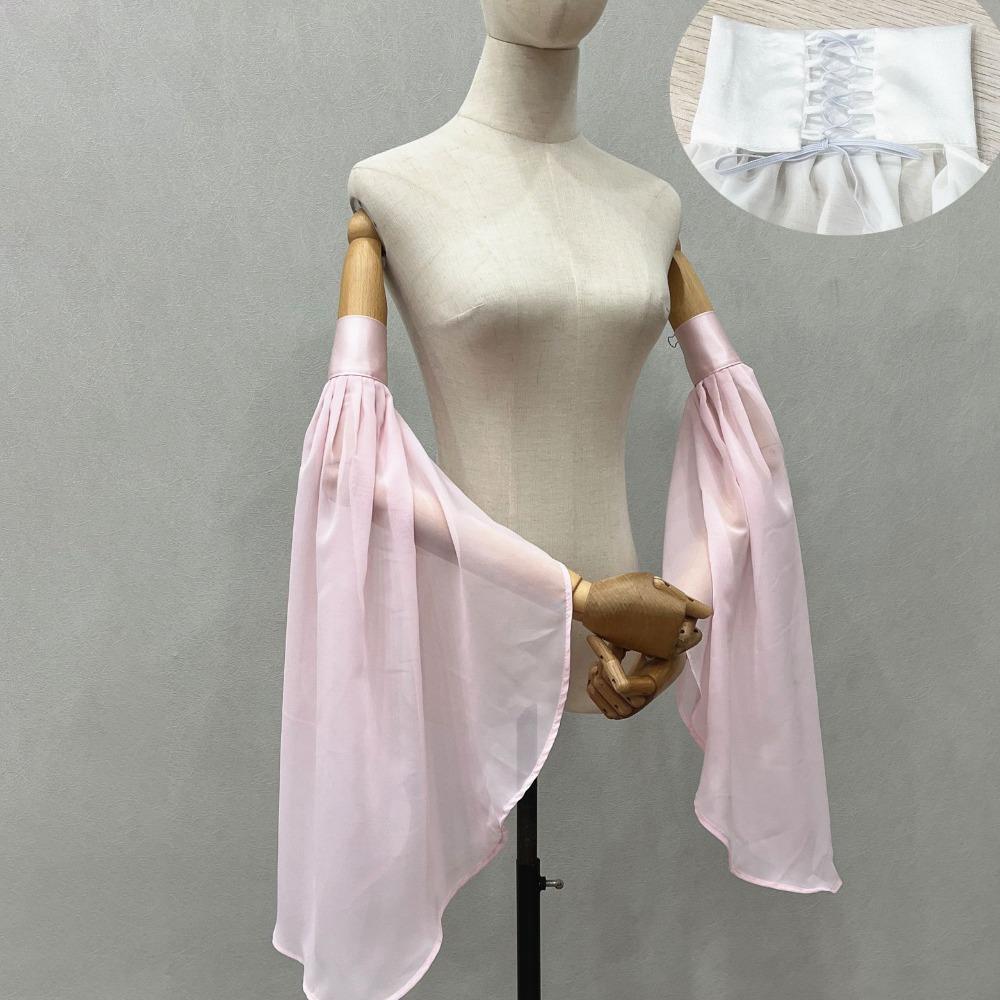 Long Tulle Chiffon Luxurious Gloves Long Arm Warmers Simple Detachable Sleeves  Costume