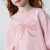 Minibala Girls' Mesh Patchwork Bowknot Sweatshirt