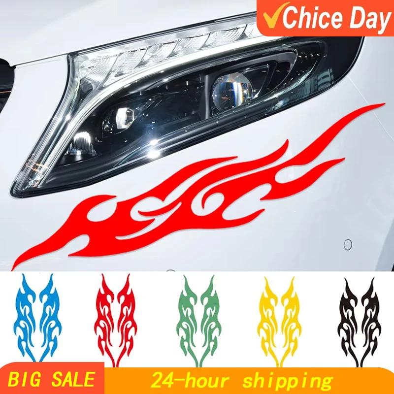 Car Motorcycle Flame Stickers Reflective Cover Scratches Personalized Rearview Mirror Decals Car Accessories Car Decor Decals