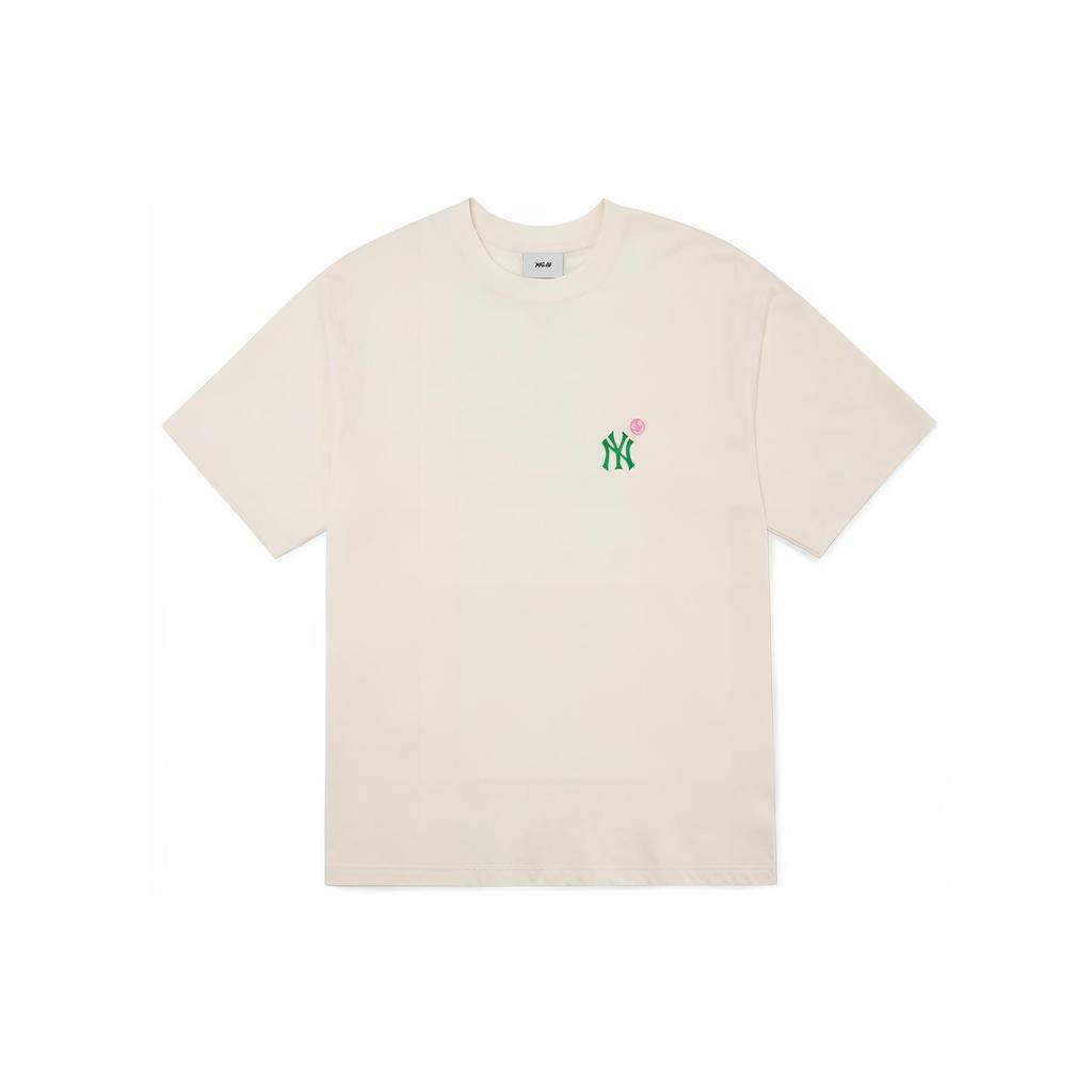 New MLB New York Yankees T Shirts Unisex Cream White 3ATSL6023-50CRS