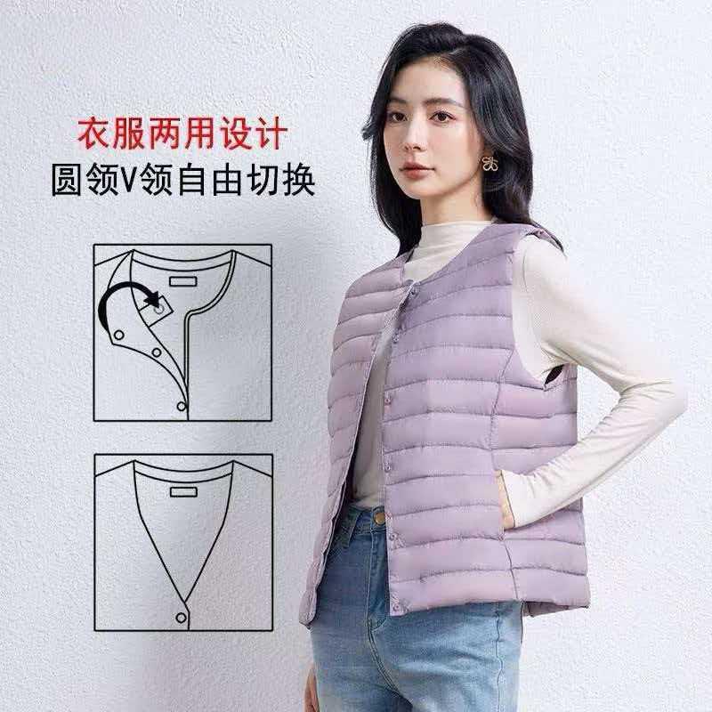 Womens Lightweight Down Vest 2026 Winter Slim Fit Puffer Outdoor Hiking Camping Travel Daily Wear
