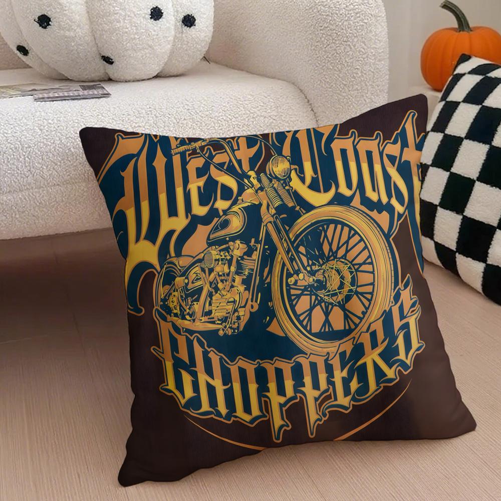 Brand Biker W-West Coast Choppers Cushion Cover Throw Pillow Cover Hidden Button Durable Polyester Chair Cushion
