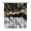 Black Gold Marble Shower Curtains For Bathroom Abstract Golden Modern Luxury Shower Curtain Waterproof Fabric With Hooks