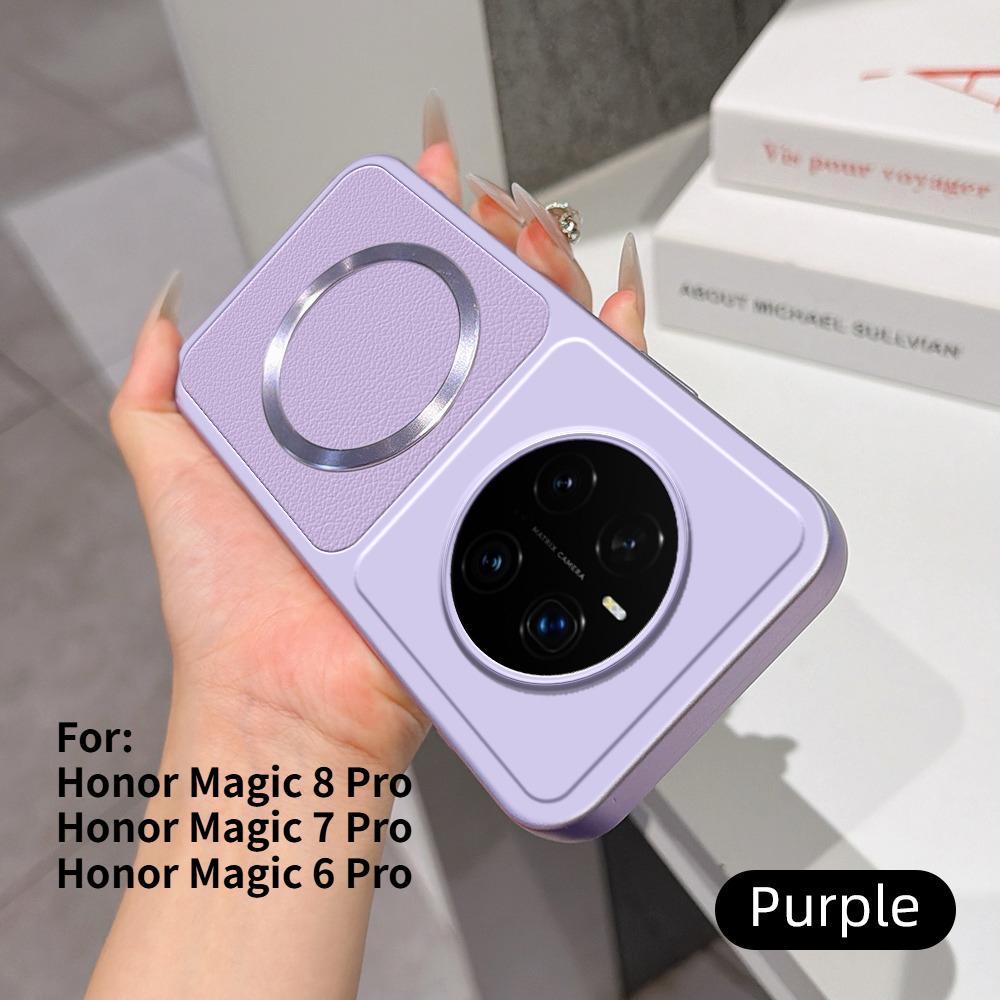 For Honor Magic 8 7 6 Pro Case New Lychee Pattern CD Magnetic Ring Ultra-Thin Cover For For Honor Magic8 Pro Shockproof Funda