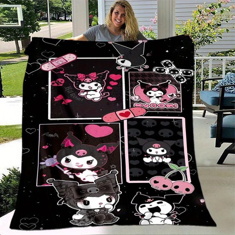 1pc. Cute Gothic Kuromi Plushie Decorative Blanket - Perfect for Home, Office, Outdoor Use, Gift Idea, Suitable for Al