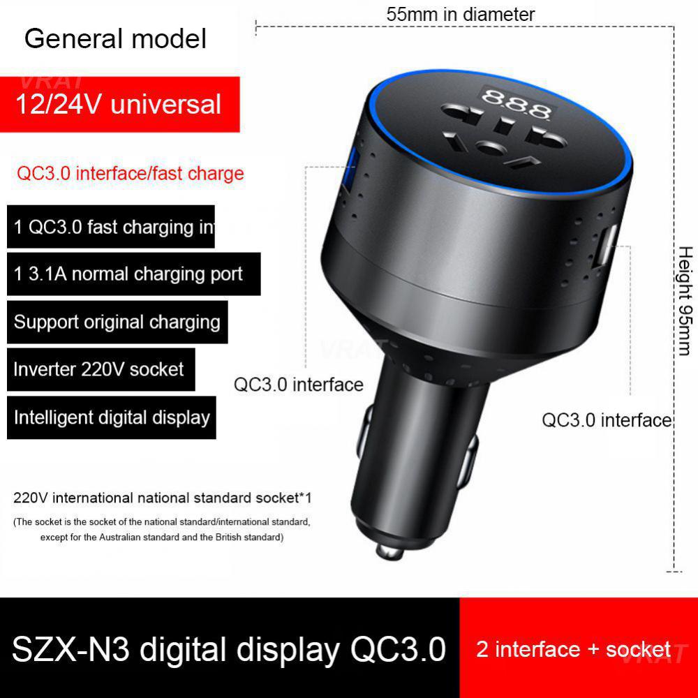 Inverters Car Charger 12/24V To 110/220V PD Type-C QC3.0 USB Socket Car Charging Adapter Car Power Converter Car Accessories