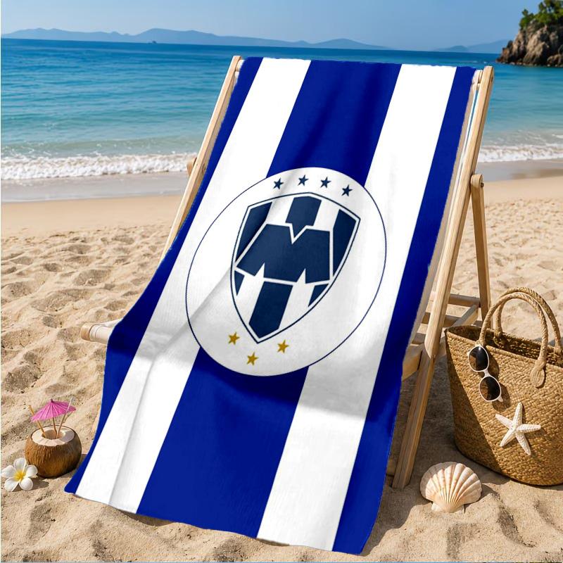 Monter-rey Football Crest Art Printed Microfiber Beach Towel, Soft And Absorbent, Quick-Dry, Ideal for Summer Travel, Beach Essential, Swimming Pool