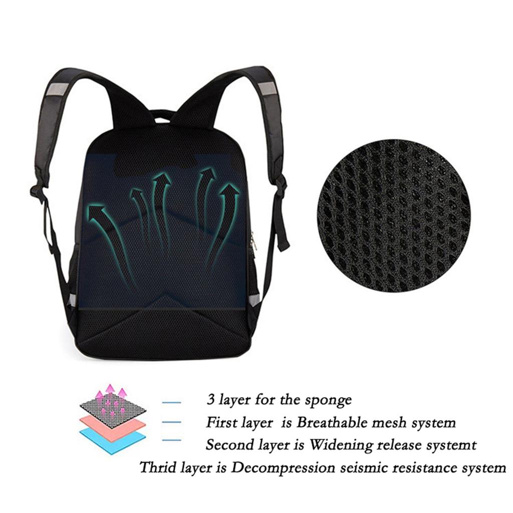 16 Inch Black Cartoon One Piece Backpack Mochila, Light Weight Unisex School Backpack Travel Daypack for Boys Girls Age 6-10