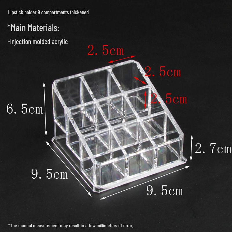 Transparent Lipstick Storage Box - 24/36/40 Grid Plastic Display Stand for Cosmetics