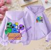 Rainbow Friends Kreslený Sportovní Plný Design Přívěsků Dětská Podzimní a Zimní Větruodolná Vysoce Kvalitní Dlouhý Rukáv Mikina na Zip