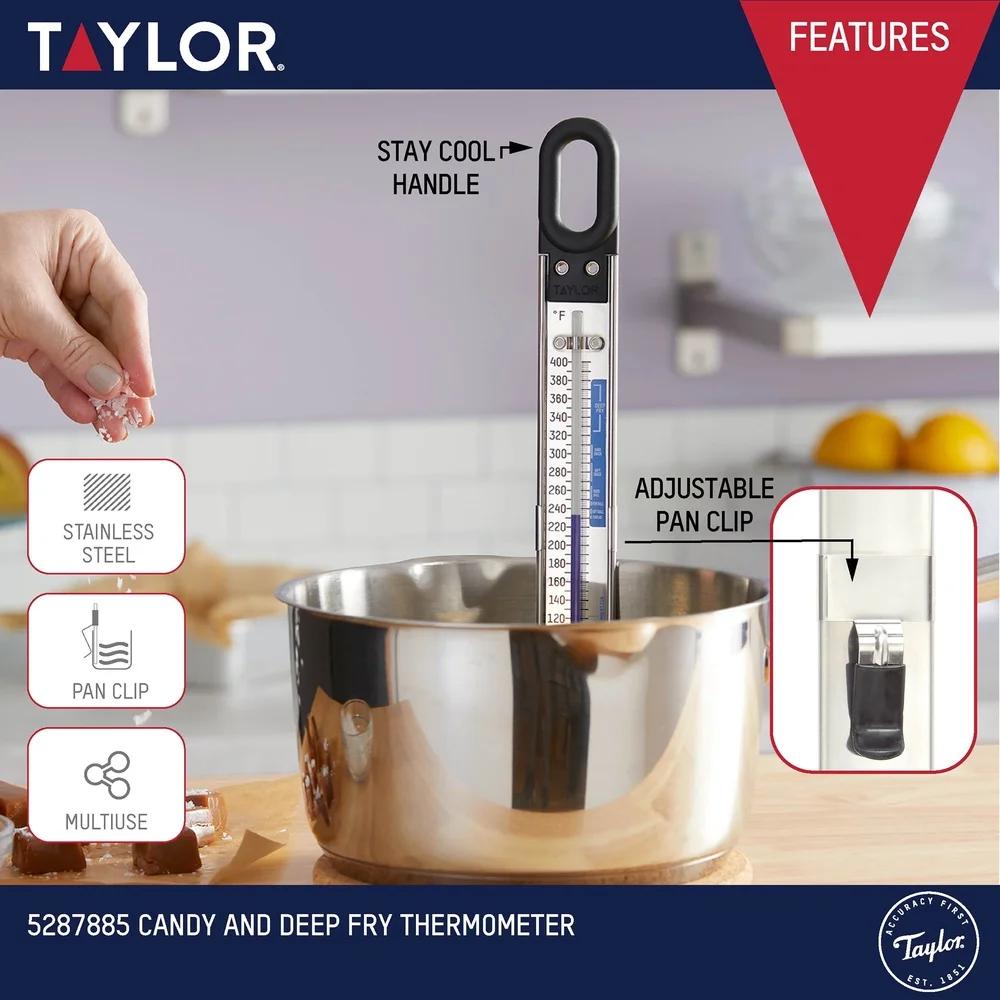 Stainless Steel Candy Thermometer with Adjustable Clip Analog Paddle Deep Fry Cooking Tool Professional Kitchen Thermometer