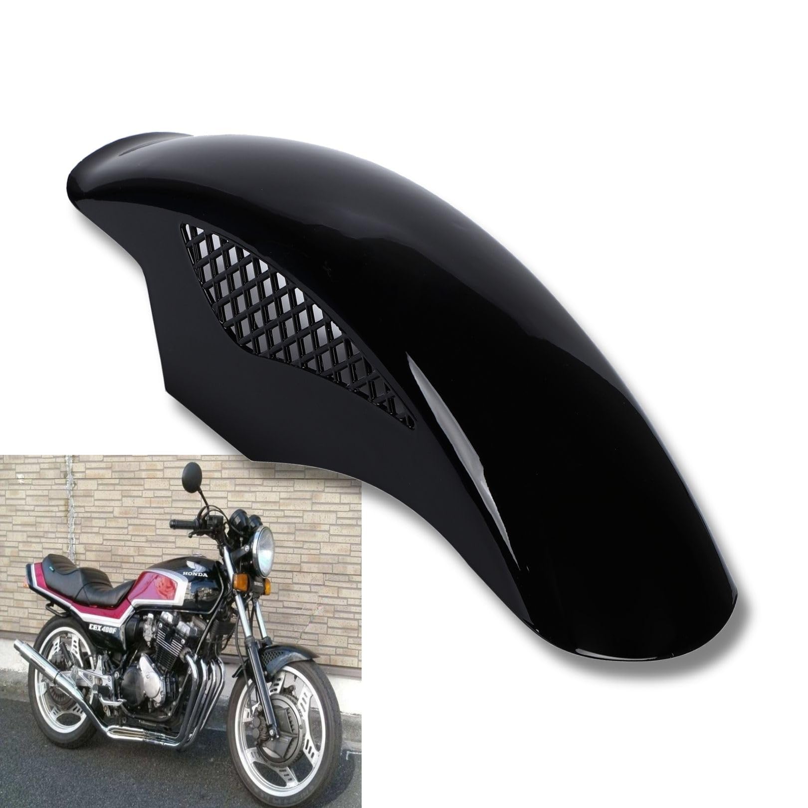 

Partools Black Mesh Front Fender for Honda and Kawasaki CBX250/400/400F (Aftermarket) чёрный