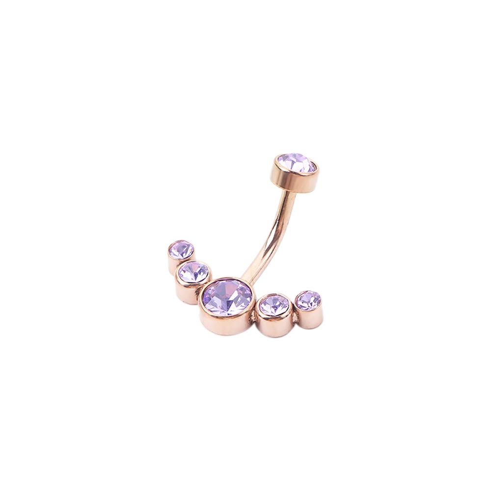 Party Bar Gifts 316L Surgical Steel Men Belly Button Ring Crystal Body Jewelry Curved Navel Ring