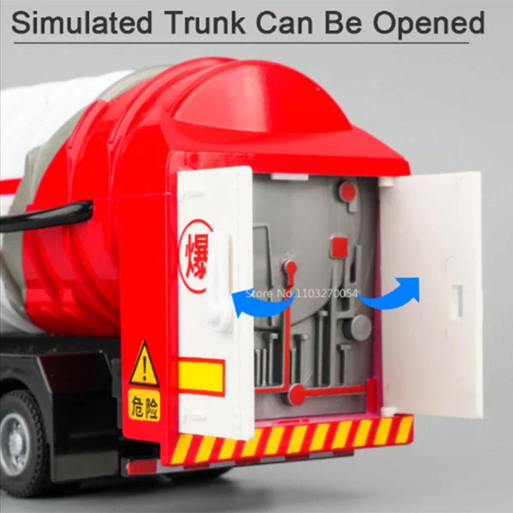 ABAE1 1/50 Oil Tank Truck Alloy Engineering Cars Dump Truck Model Toys Diecasts Natural Gas Tanker Sound Light Water Spray Boys Gifts