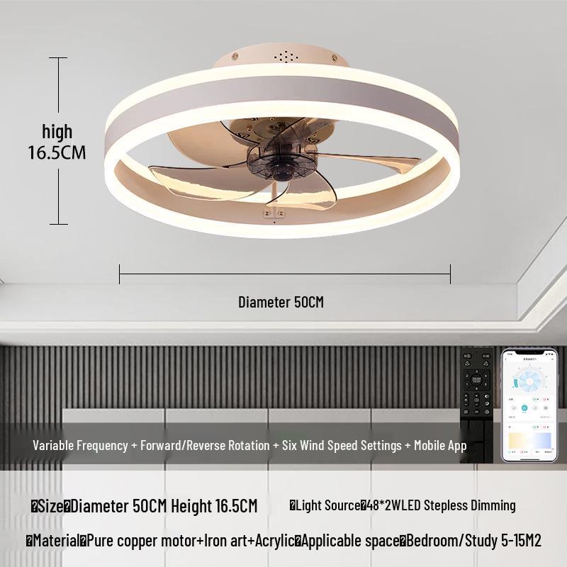 Japanese Style Minimalist Fan Light with Nordic Chandelier for Bedroom or Restaurant