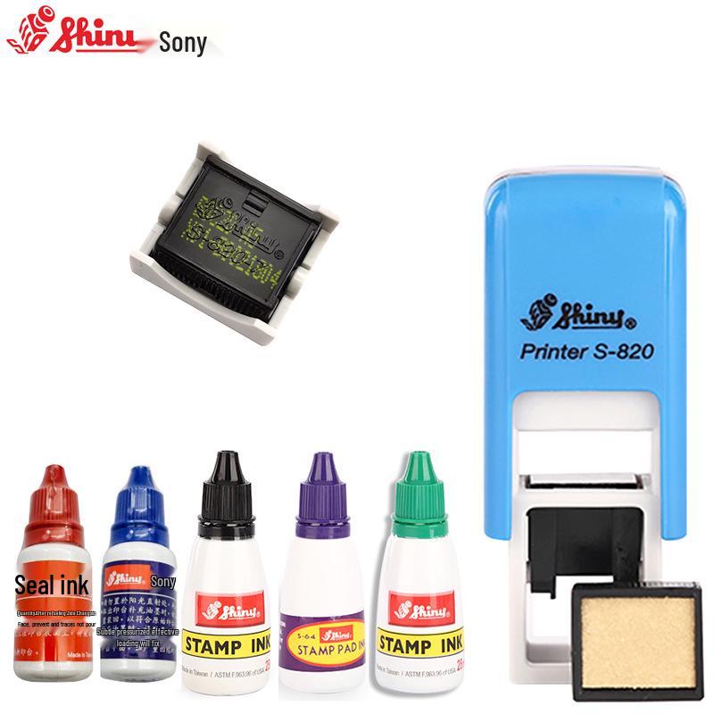 Xinli 13x6mm Rectangular Self-Inking Stamp - Bank Clerk/Finance Name & Artistic Signature