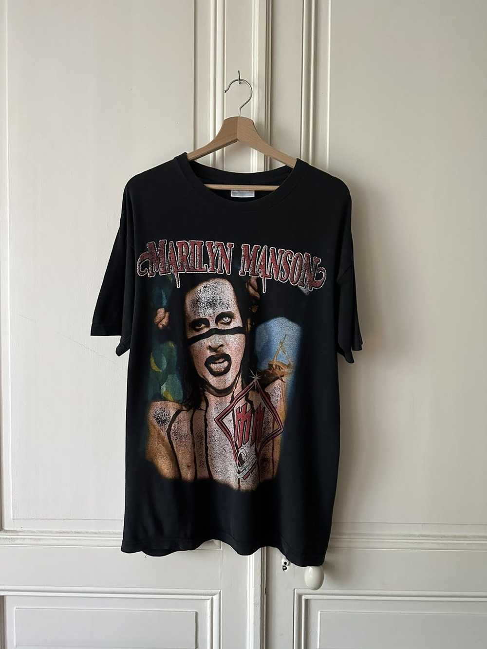 90’s Marilyn Manson Rock Band Black Short Sleeve Unisex Tshirt Reprint KH6216 XXXXL