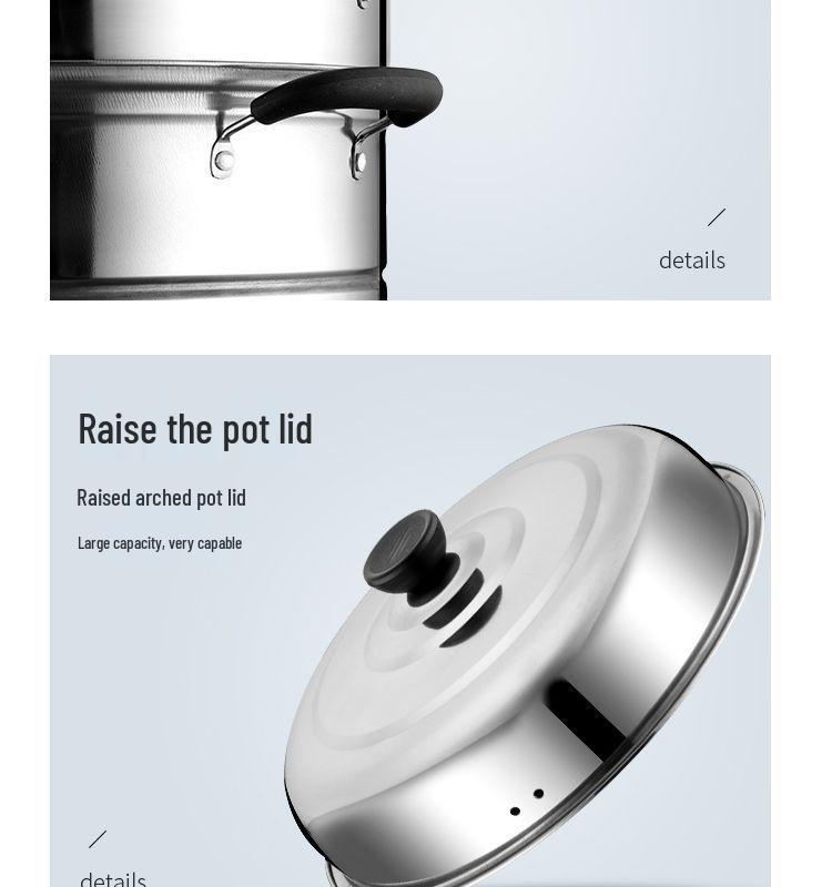 Universal Stainless Steel Multi-Layer Steamer Pot for Buns and Soup, Compatible with Gas and Induction Cookers