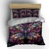 Butterfly Skull Art Decor Set Soft Comfortable Duvet Cover Bedding Set Included 1*Duvet Cover & 2*Pillowcases gift