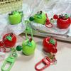 Keychain 3D Fruit Shape Keychain Pendant Red Green Fruit Charm Key Holder Mobile Phone Bag Hanging Ornament