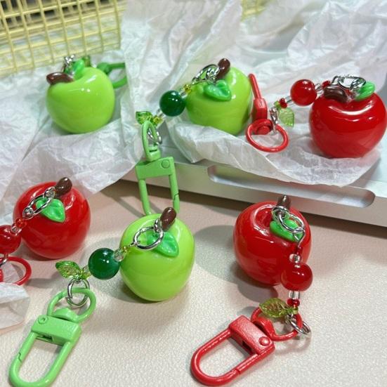 Keychain 3D Fruit Shape Keychain Pendant Red Green Fruit Charm Key Holder Mobile Phone Bag Hanging Ornament
