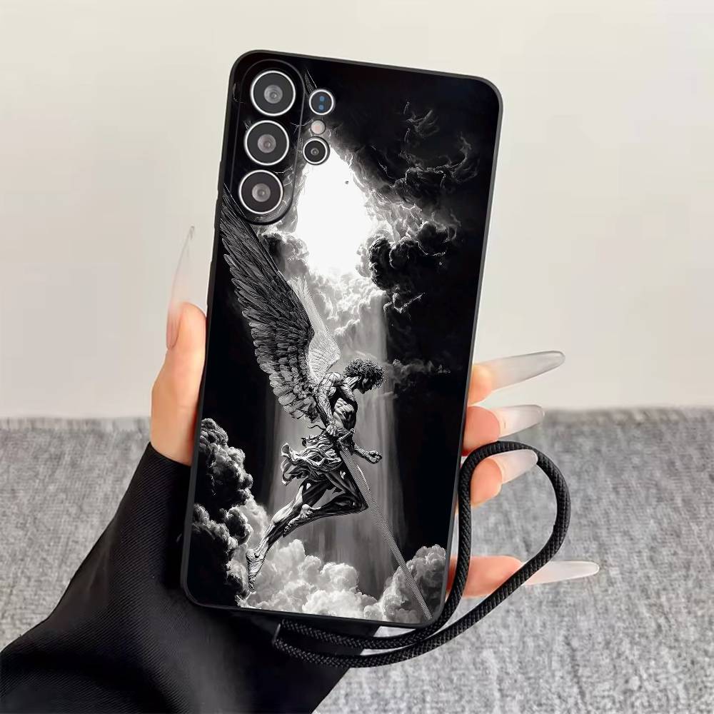 Dark Angel Phone Case For Samsung S25,S24,S21,S22,S23,S30,Ultra,S20,Plus,Fe,Lite,Note,10,Black Cover