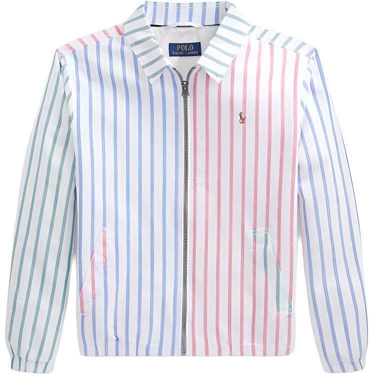 

Куртка Polo Ralph Lauren SS24 В полоску Вышитый пони Молния Воротник Повседневная Длинный рукав Детские куртки Разноцветный CWPOOTWY6020159-999 L