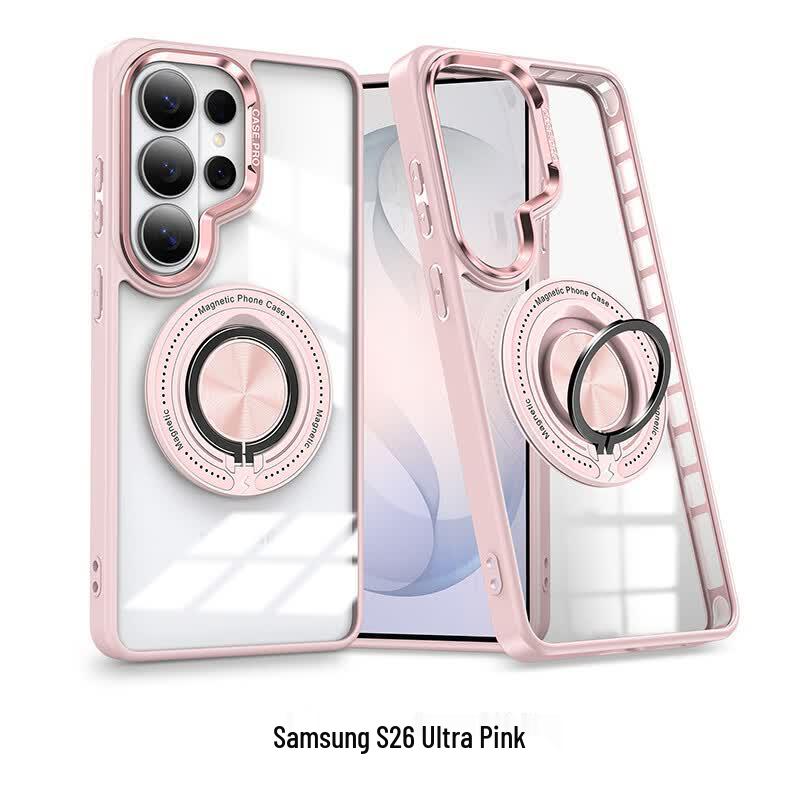 CAXITON Magnetic Ring Stand Clear Case for Samsung S26 Ultra