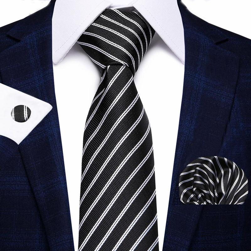 Men'S Business Tie Set, Tie Bow Tie Pocket Towel Cufflinks 3-Piece Set