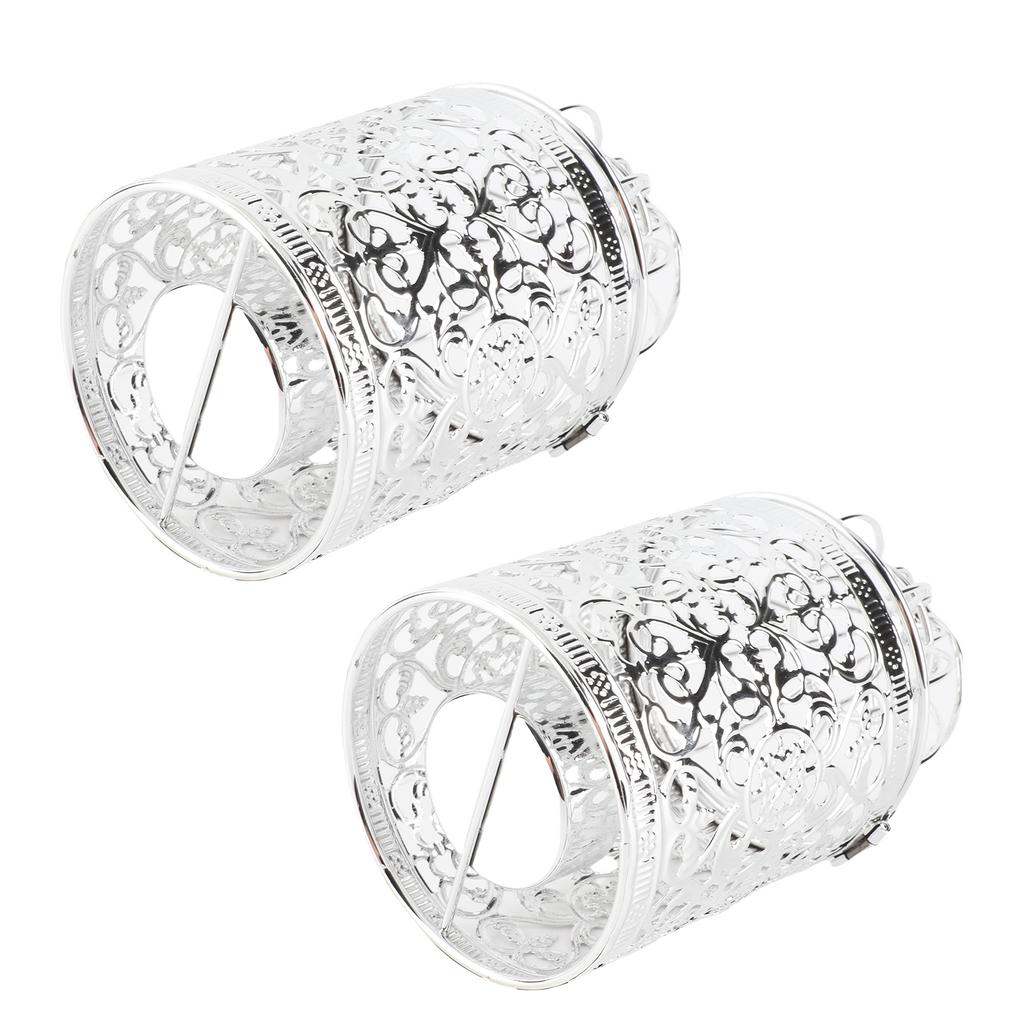 2 Pcs Bird Cage Candle Holder Vintage Exquisite Elegant Hollow Out Pattern Metal Candlestick for Party Decoration