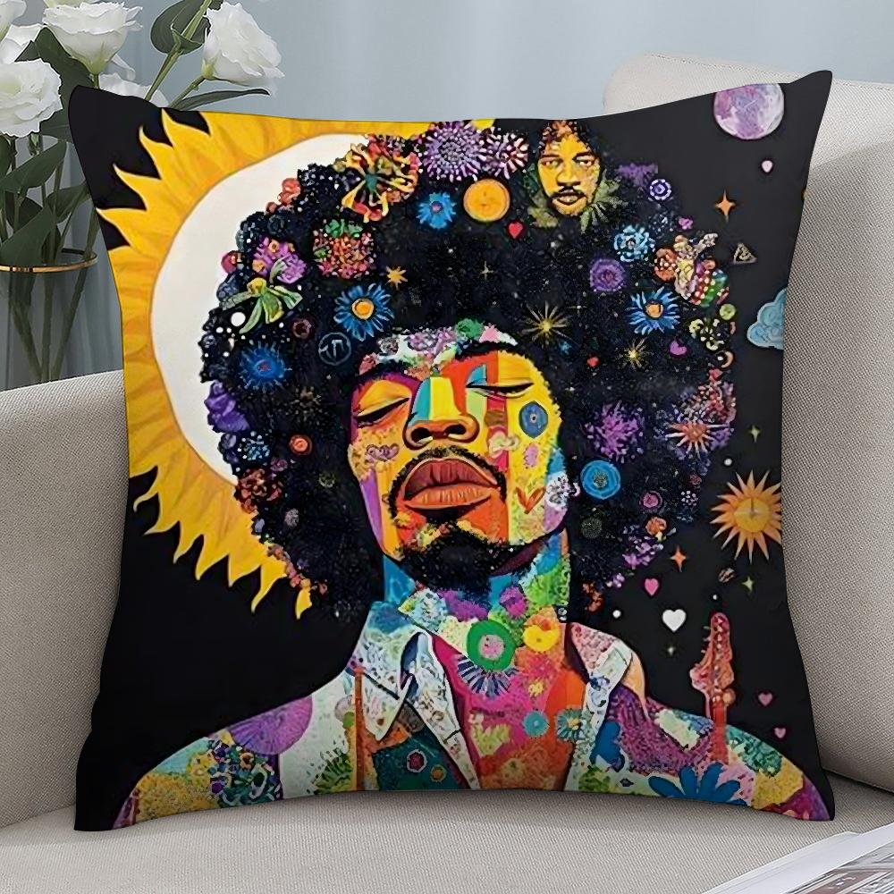 SingerJ-Jimi H-Hendrix Pillow Case Short Plush Sofa Decorative Gift Home Double-sided Printing Cushion