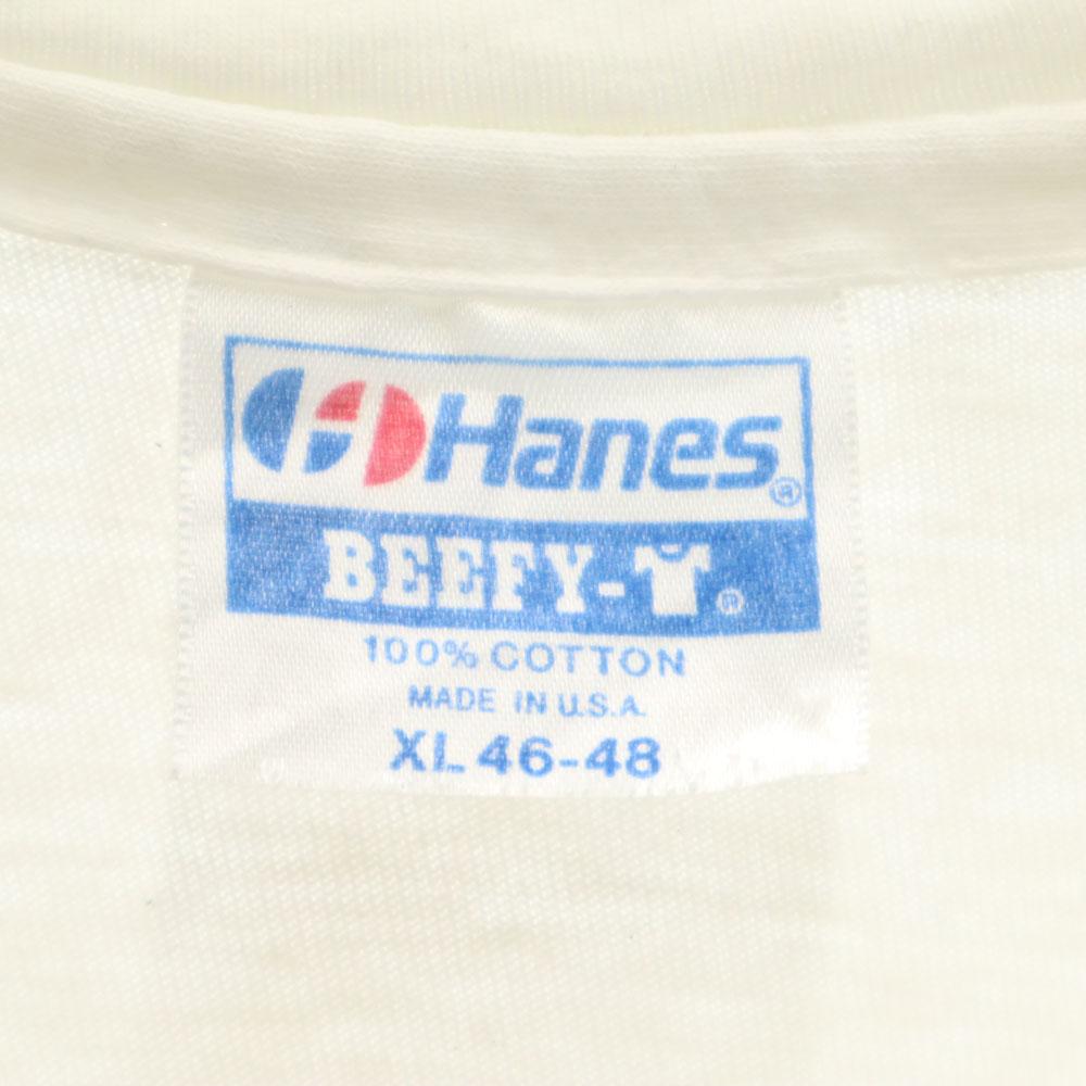 Hanes 80s Made in USA College Print Short sleeve Single stitch T-shirt Men's Used