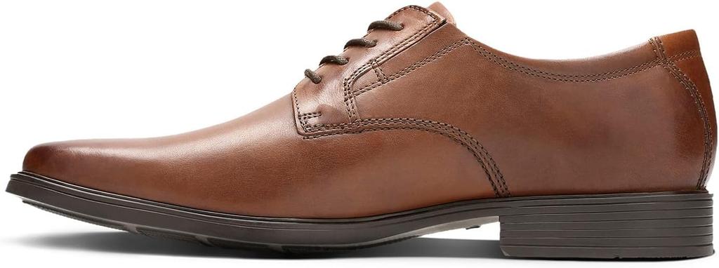 Clarks Tilden Plain Dark Tan Leather Business and Size Cm Men's Lace-Up Shoes, Lightweight, Breathable, Comfortable, 28.0 [Used]
