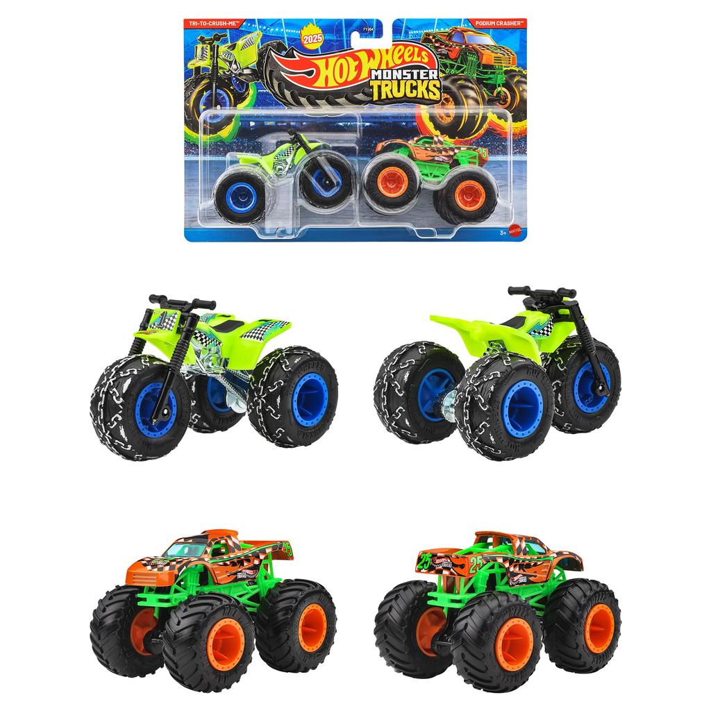 Hot Wheels Monster Truck Assorted Vehicle Mini Set of 8 Cars per Ages 164 2-Pack Toys, Cars, (2 Pack), Boxed, 3+, Multi-Purpose, FYJ64-986V