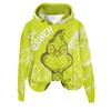 Women's Hooded Long Sleeve Christmas Printed Flannel Top Hooded Sweatshirt