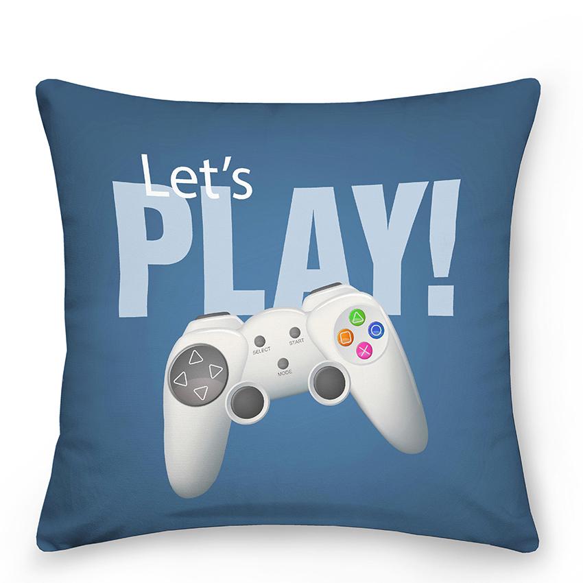 Boy Gamer Print Pillowcase Bedroom Decor Video Game Cushion Cover Home Gamepad  Gift