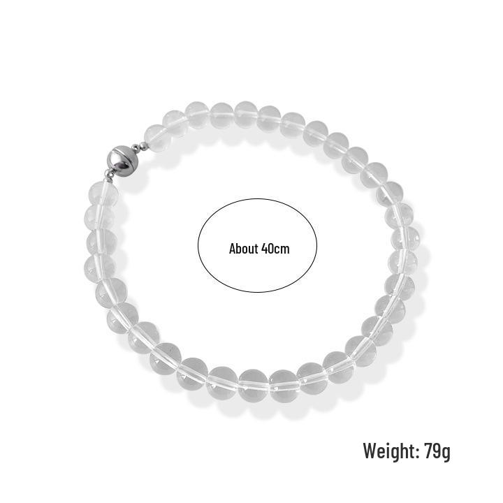 Korean Minimalist Black Agate Beaded Necklace with Freshwater Pearl Clavicle Chain for Women