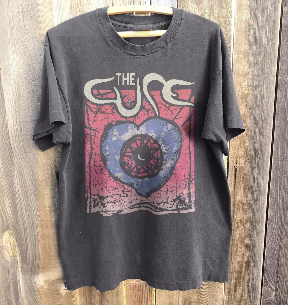 2026 Women's Retro The Cure T-shirt Cotton and Breathable Short Sleeve Streetwear Oversized Lo