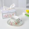 OLOEY Floral Ceramic Coffee Cup and Saucer Set