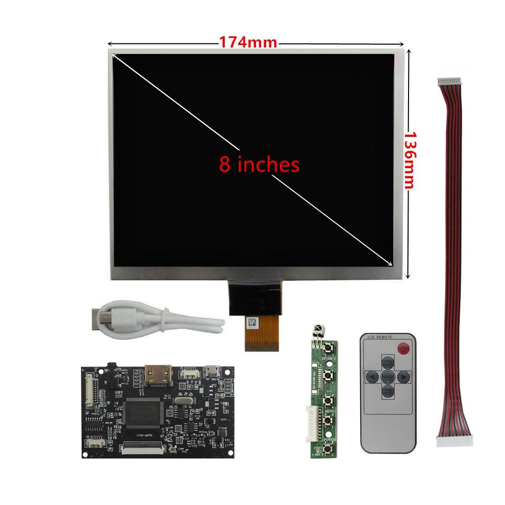8 Zoll 1024*768 IPS LCD Bildschirm Display und Treiber-Steuerplatine HDMI-kompatibel für DIY Lattepanda, Raspberry Pi PC Monitor