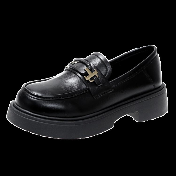 

[Youshilai] Женские туфли на толстой подошве, увеличивающие рост, из маленькой кожи, новинка осени 2025 года, в британском стиле, лоферы с мелким вырезом, на один шаг 40