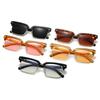  New Fashion Square Women Sunglasses Retro Rivets Men Clear Gradient Champagne Shades UV400 Sun Glasses