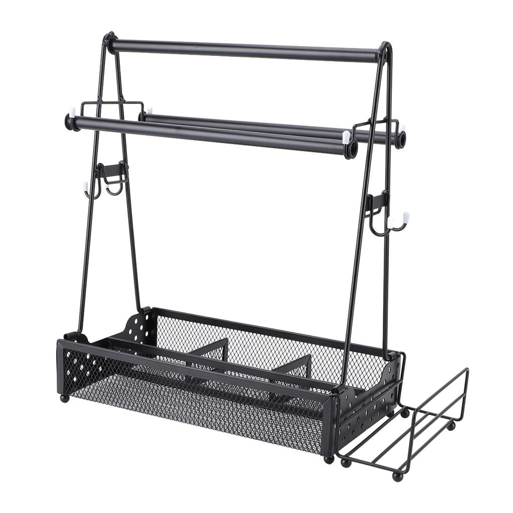 Bbq Condiment Holder With Paper Towel and Napkin Holder Metal Mesh Condiment Storage Organizer for