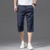 Pantaloncini di Jeans Lyocell Estivi da Uomo a Tre Dimensioni Vita Media Larghi Dritti Corti Elasticizzati Freschi Pantaloni Medi per Uomo
