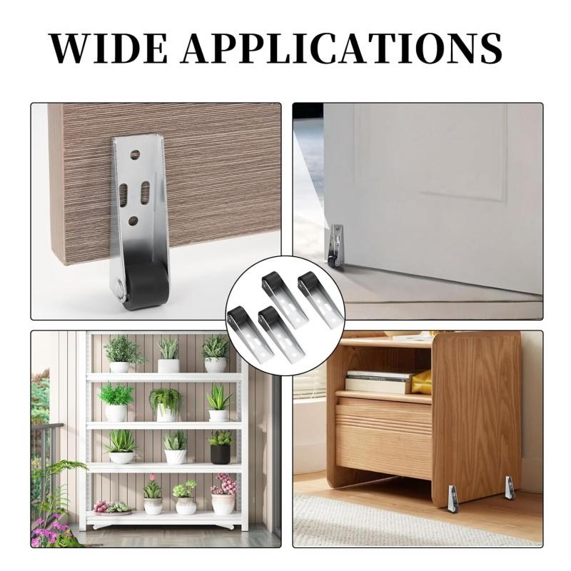 4Pcs Support Door Droop Pulley Repair Door Sinking Caster Wheel with Screw RV Wooden Furniture Parts Silent Pulley Drawer Caster