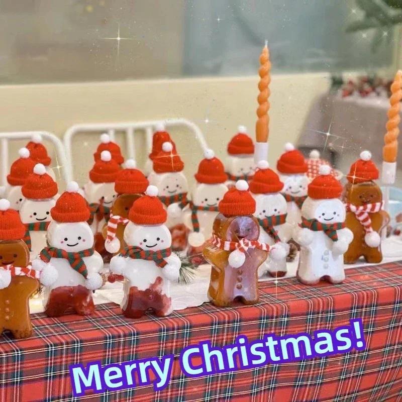 Christmas Decoration Gingerbread Man Milk Tea Beverage Cup Plastic Bottle Food Grade Homemade Beverage Creative Cold Drink Cup