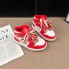 Unisex Red Breathable Non-Slip High-Top Skate Shoes for Kids - 2026 Spring/Autumn Fashion