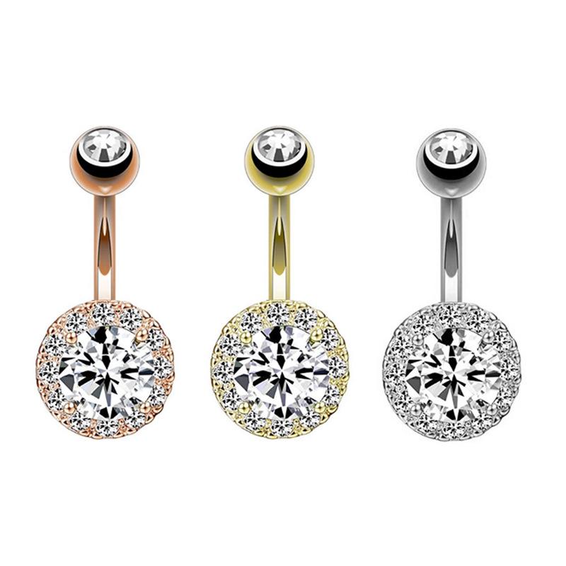 Exquisiter Zirkon Bauchnabelring