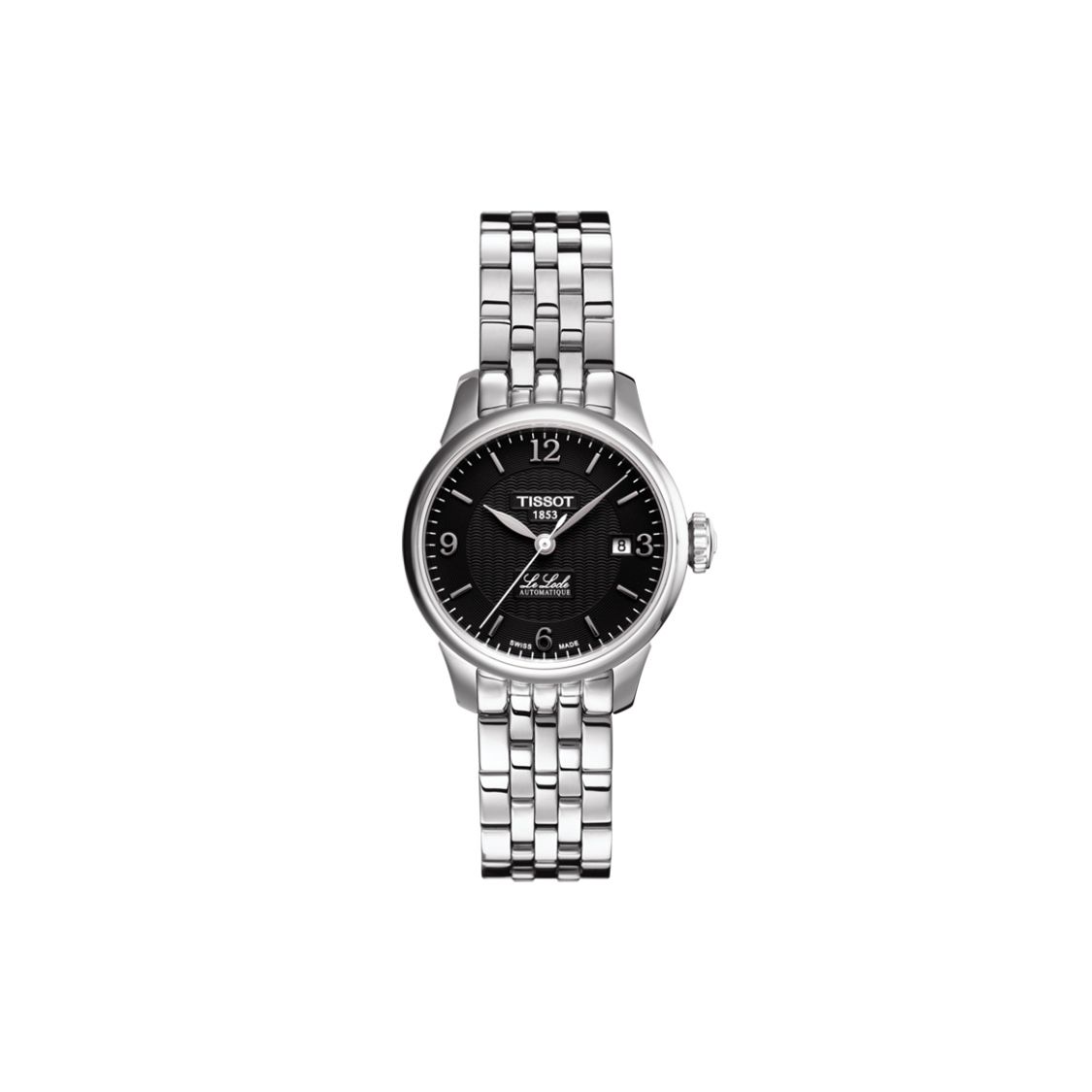 Tissot Men's Black Le Locle Automatic Mechanical Movet 30M Water Resistant Watch 25.3Mm Dial Stainless Steel Case Stainless Steel Bracelet T41.1.183.54